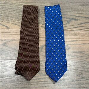 Geoffrey Beene Brown and Blue Ties Set